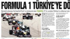 FORMULA 1 TÜRKİYE'YE DÖNÜYOR