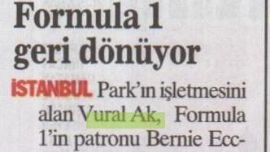 FORMULA 1 GERİ DÖNÜYOR
