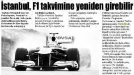İSTANBUL, F1 TAKVİMİNE YENİDEN GİREBİLİR