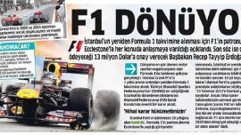 F1 DÖNÜYOR