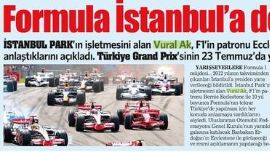 FORMULA İSTANBUL'A DÖNÜYOR