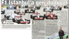 F1 İSTANBUL'A GERİ DÖNÜYOR