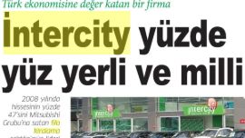 INTERCITY YÜZDE YÜZ YERLİ VE MİLLİ