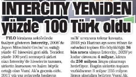 INTERCITY YENİDEN YÜZDE 100 TÜRK OLDU