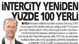 INTERCITY YENİDEN YÜZDE 100 YERLİ