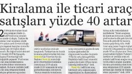 KİRALAMA İLE TİCARİ ARAÇ SATIŞLARI YÜZDE 40 ARTAR
