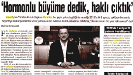 HORMONLU BÜYÜME DEDİK, HAKLI ÇIKTIK