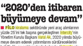 2020'DEN İTİBAREN BÜYÜMEYE DEVAM