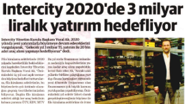 INTERCITY 2020'DE 3 MİLYARLIK YATIRIM HEDEFLİYOR