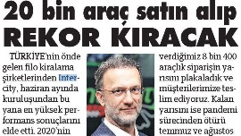 20 BİN ARAÇ SATIN ALIP REKOR KIRACAK
