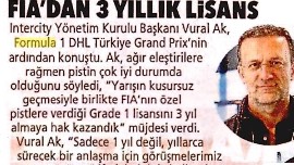 FIA'DAN 3 YILLIK LİSANS